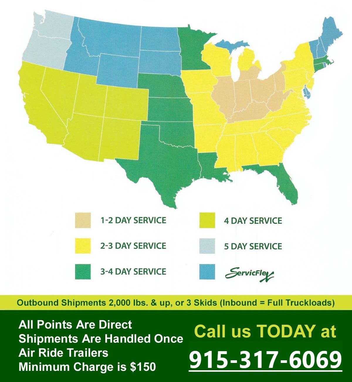 Starmount Transportation Coverage Map of The Continental United States